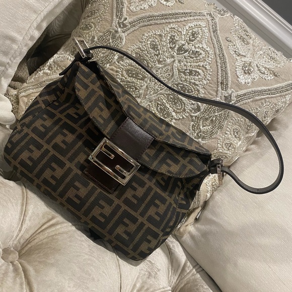 🖤🤎Fendi  Zucca Mama Baguette Double flat  🤎🖤 - Picture 2 of 14